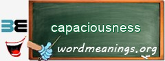 WordMeaning blackboard for capaciousness